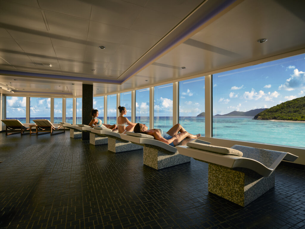 NCL cruise Bliss spa overlooking ocean