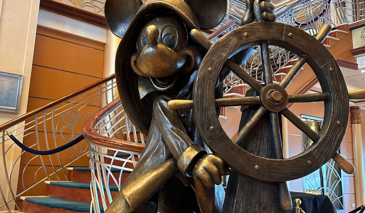 Captain Mickey Mouse statute on DCL Disney Magic Atrium