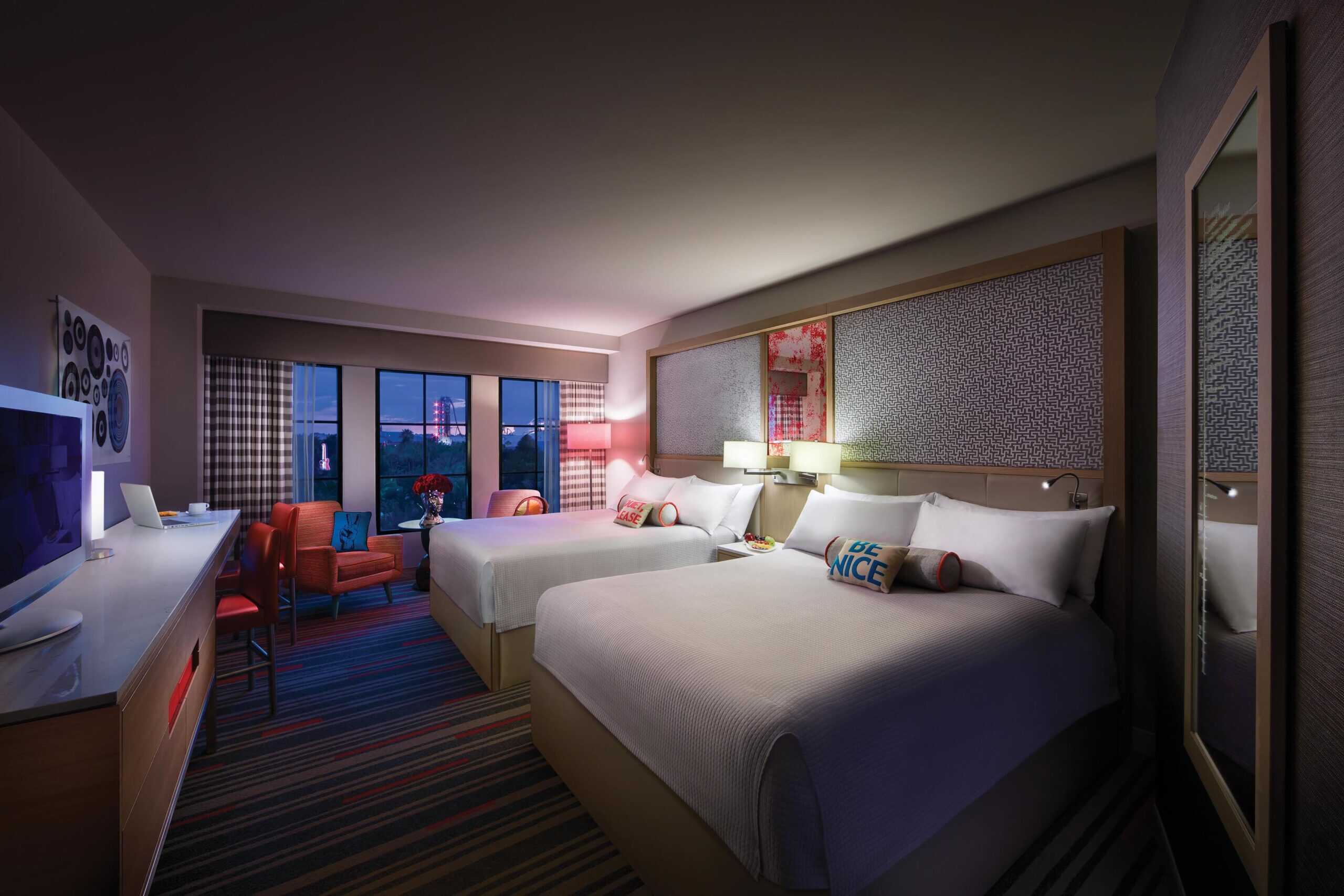 2 beds at Hard Rock hotel in Universal Orlando