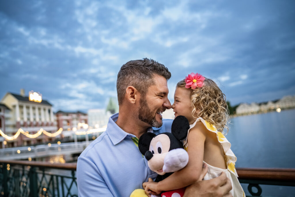 Dad and daughter at Disney's Yacht Club resort