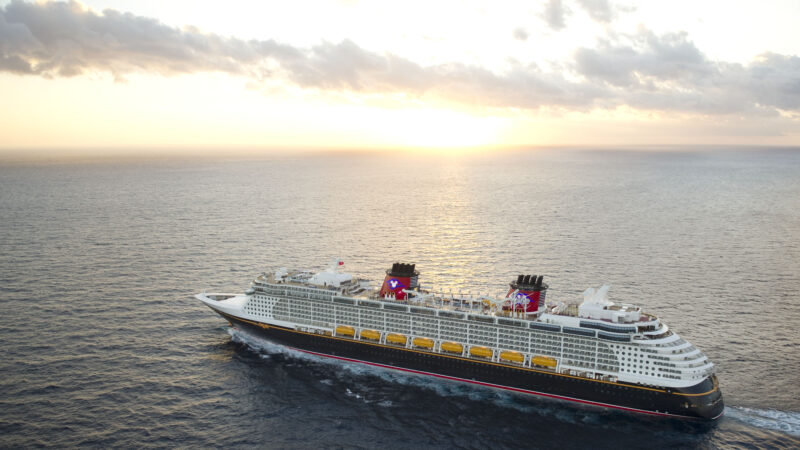 Disney dream at sea sailing at sunrise