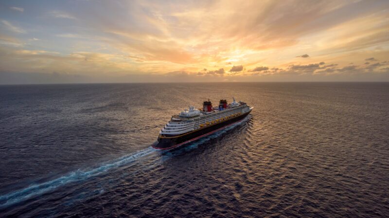 Disney wonder sailing out to sea