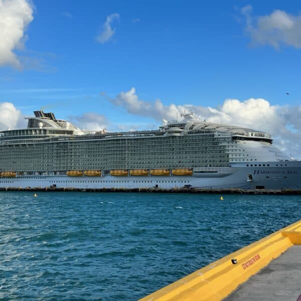 Harmony of the seas cruise ship in port