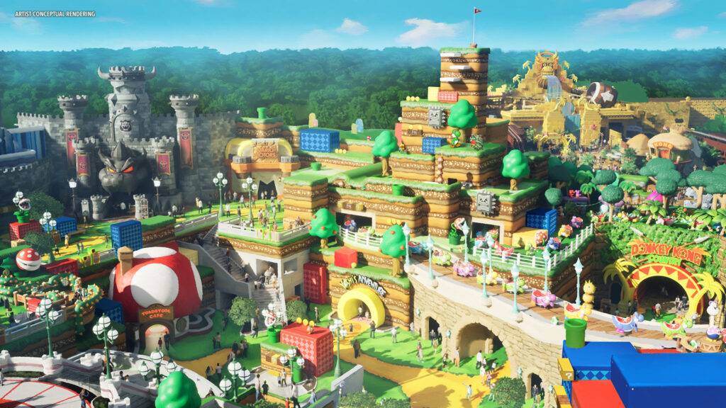 rendering of layout Super Nintendo world in Universal Orlando