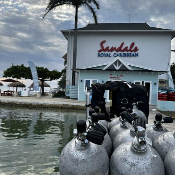 Scuba equipment at Sandals Royal Caribbean