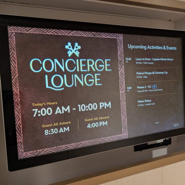 Disney Cruise Line Concierge Hours on DIsney Treasure