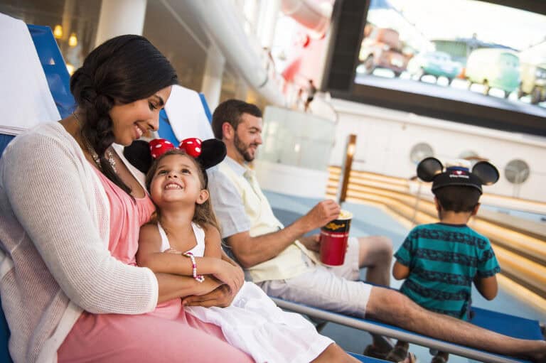 Family enjoying the pool deck on a Disney Cruise sailing from Texas