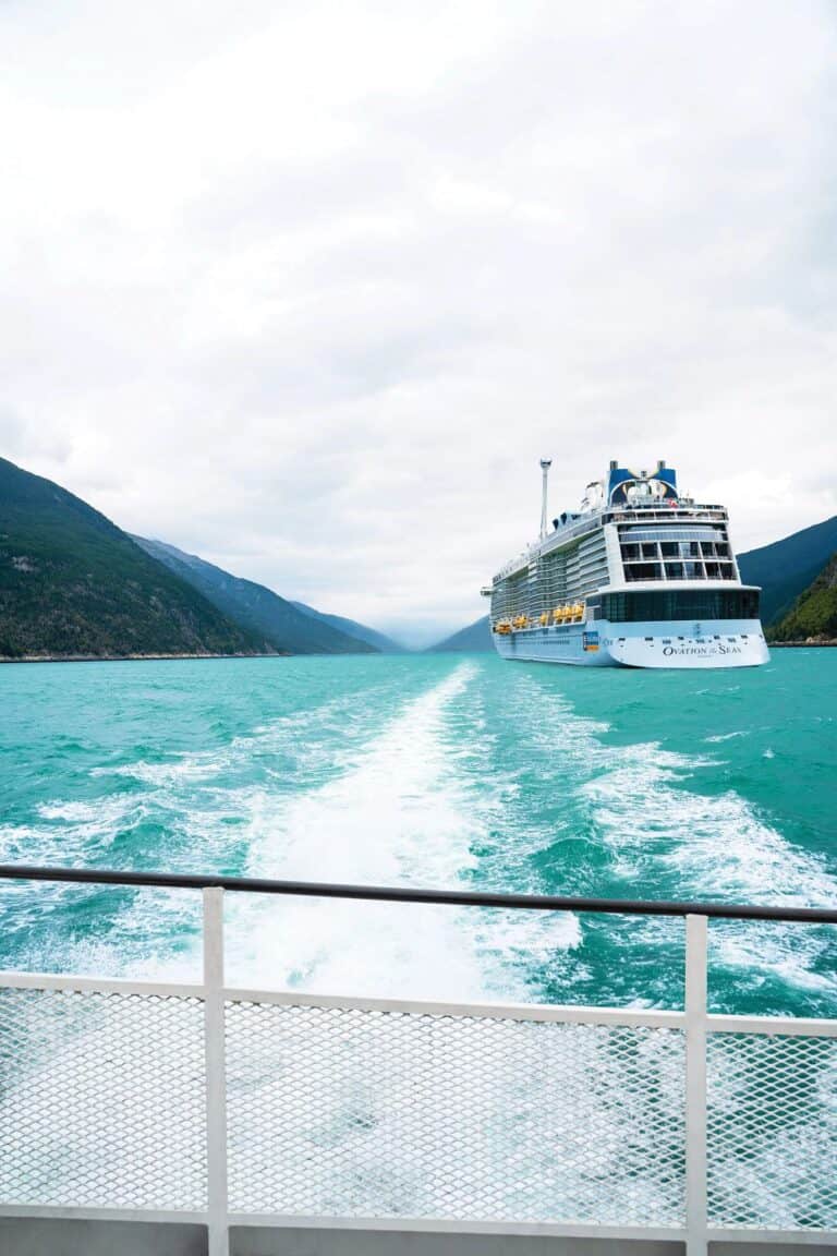 View of Ovation of the Seas in Skagway