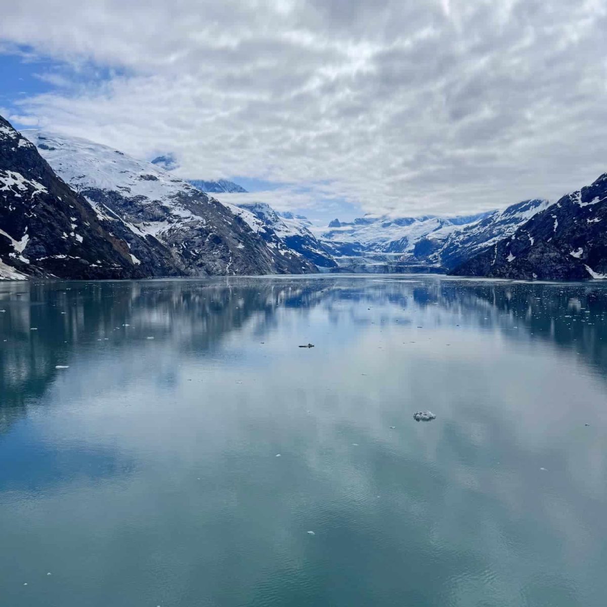 Glacier Pass from the aft of a cruise ship in Alaska